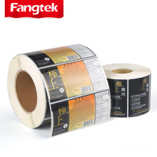 High gloss BOPP perlized film labels white pvc vinyl adhesive label stickers packed in roll